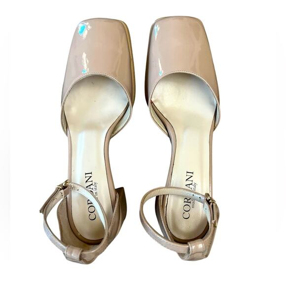 NWOT CORDANI Nida Square Toe Pump in Nude Patent - Sz 9 - Picture 4 of 7